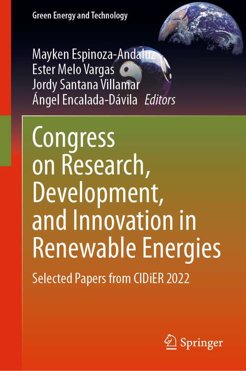 Book cover of Congress on Research, Development, and Innovation in Renewable Energies: Selected Papers from CIDiER 2022 (1st ed. 2023) (Green Energy and Technology)