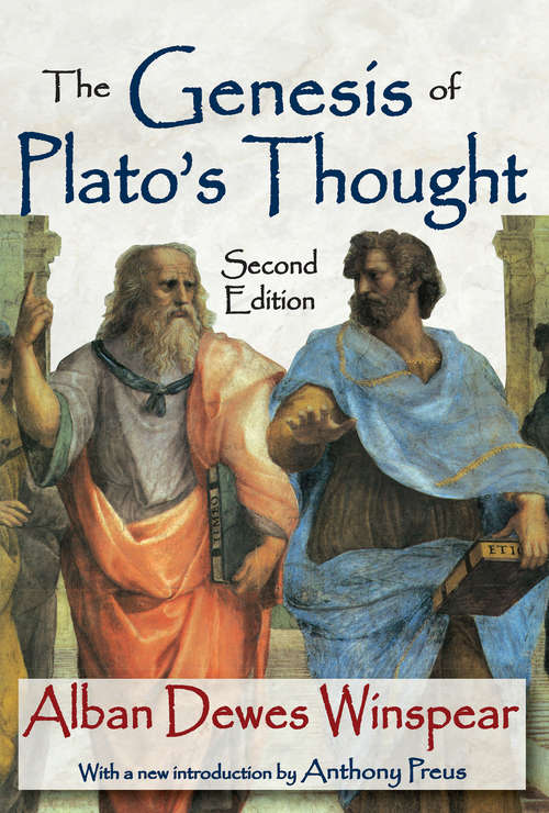 Book cover of The Genesis of Plato's Thought: Second Edition (2)