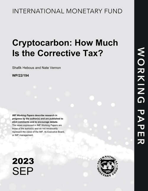 Book cover of Cryptocarbon: How Much Is the Corrective Tax? (Imf Working Papers)