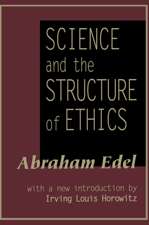 Book cover of Science and the Structure of Ethics