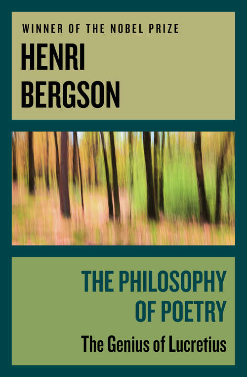Book cover of The Philosophy of Poetry: The Genius of Lucretius (Digital Original)