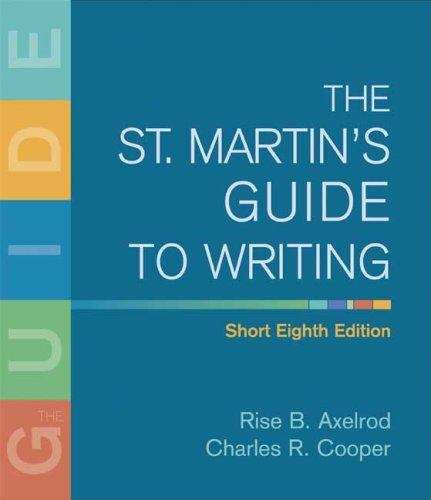 Book cover of The St. Martin's Guide to Writing (8th Edition)