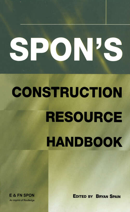 Book cover of Spon's Construction Resource Handbook (1) (Spon's Price Books)