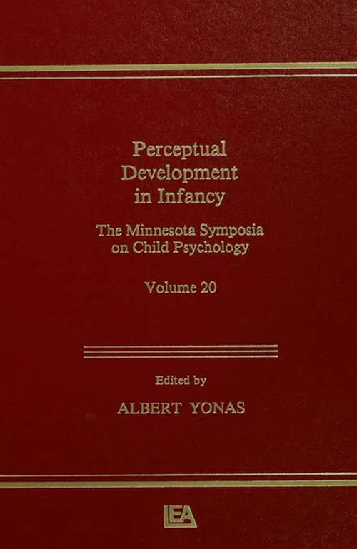 Book cover of Perceptual Development in infancy: The Minnesota Symposia on Child Psychology, Volume 20 (Minnesota Symposia on Child Psychology Series)