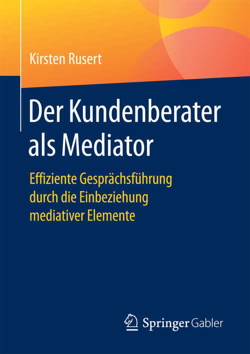 Book cover of Der Kundenberater als Mediator