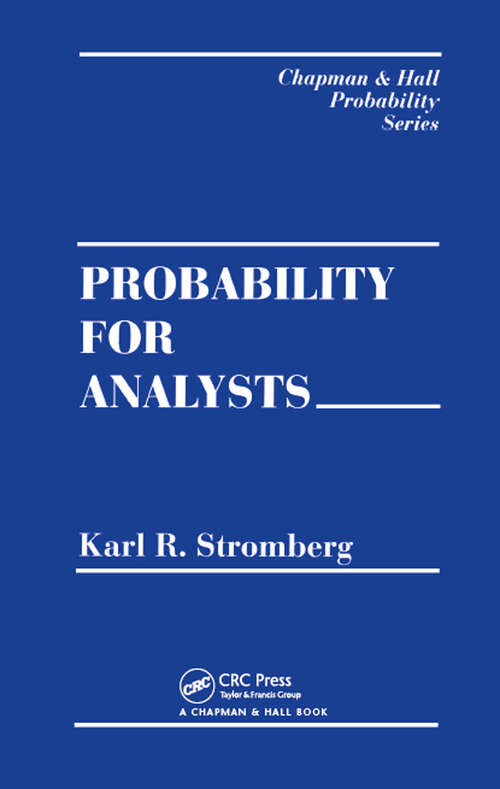 Book cover of Probability For Analysts