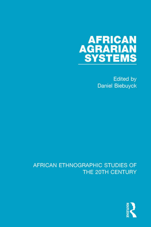 Book cover of African Agrarian Systems