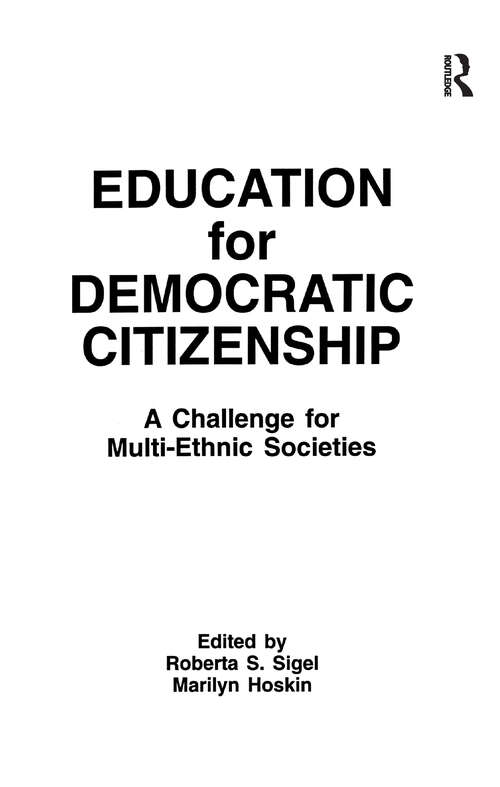 Book cover of Education for Democratic Citizenship: A Challenge for Multi-ethnic Societies