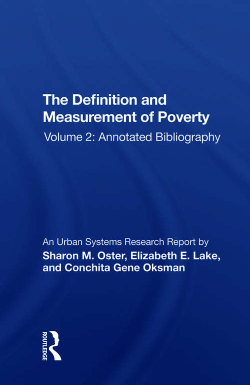 Book cover of Def-measuremnt Poverty-2/h