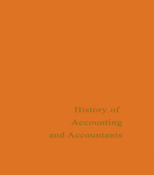 Book cover of A History of Accounting and Accountants