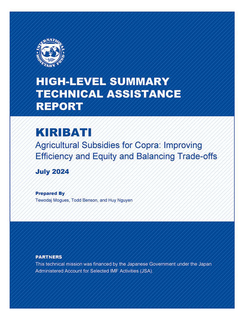 Book cover of Kiribati: Agricultural Subsidies for Copra: Improving Efficiency and Equity and Balancing Trade-offs