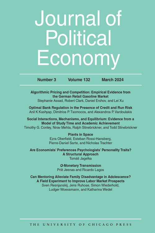 Book cover of Journal of Political Economy, volume 132 number 3 (March 2024)