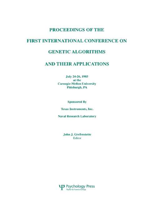Book cover of Proceedings of the First International Conference on Genetic Algorithms and their Applications