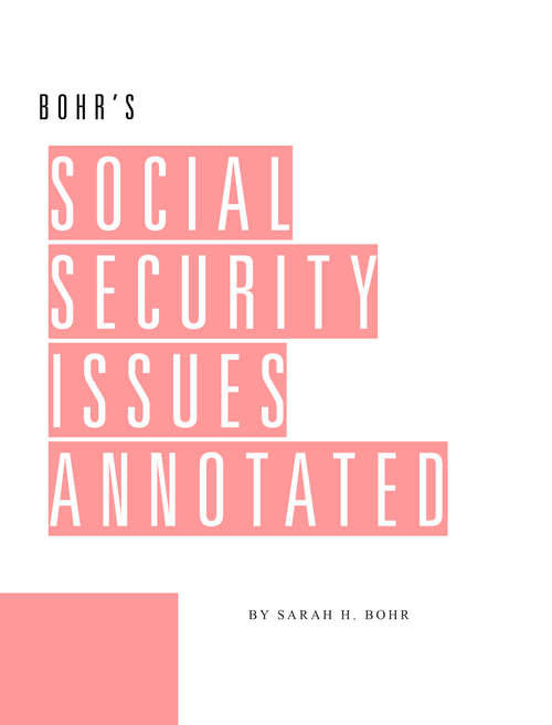 Book cover of Social Security Issues Annotated