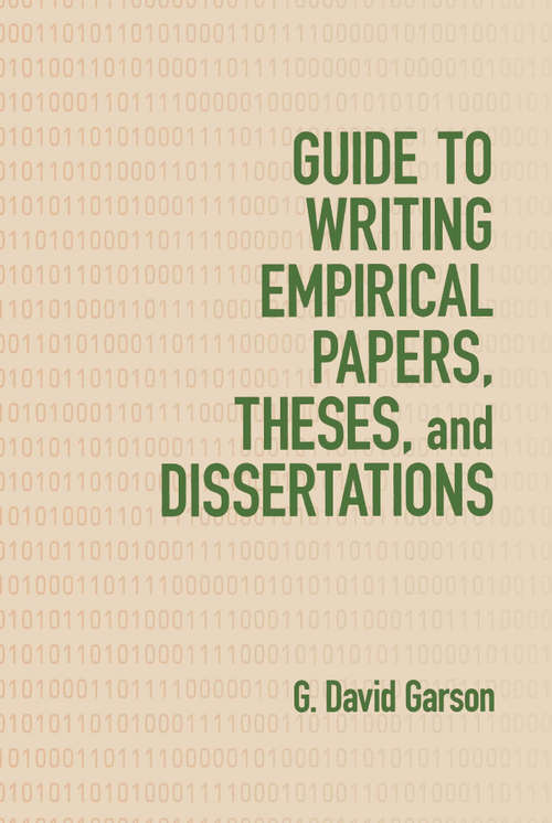 Book cover of Guide to Writing Empirical Papers, Theses, and Dissertations (1)