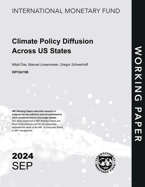 Book cover of Climate Policy Diffusion Across US States (Imf Working Papers)