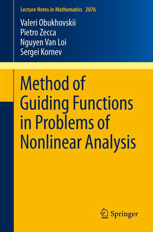 Book cover of Method of Guiding Functions in Problems of Nonlinear Analysis