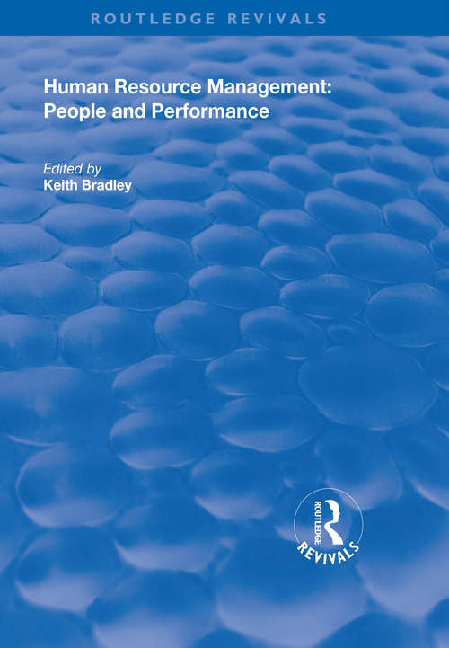 Book cover of Human Resource Management: People and Performance (Routledge Revivals)