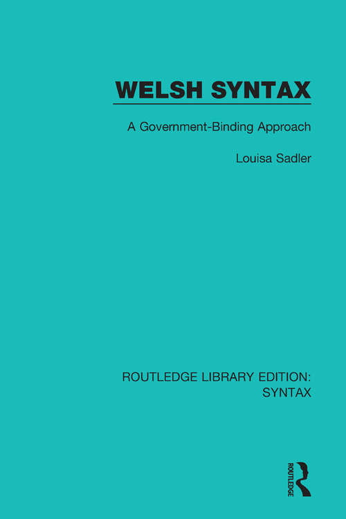Book cover of Welsh Syntax: A Government-Binding Approach (Routledge Library Editions: Syntax #22)