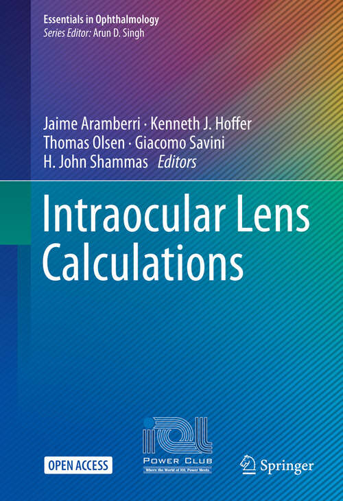 Book cover of Intraocular Lens Calculations (2024) (Essentials in Ophthalmology)