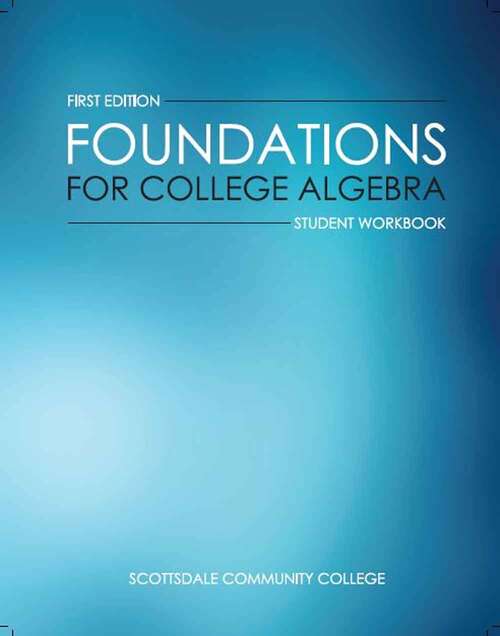 Book cover of Foundations for College Algebra: Student Workbook