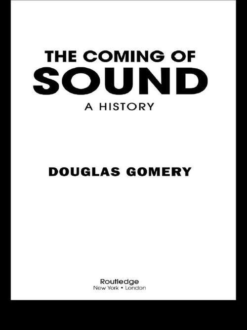 Book cover of The Coming of Sound