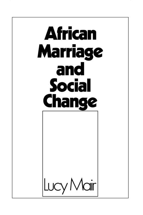 Book cover of African Marriage and Social Change (2)