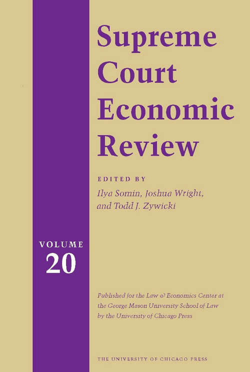 Book cover of Supreme Court Economic Review, Volume 20 (Supreme Court Economic Review #20)