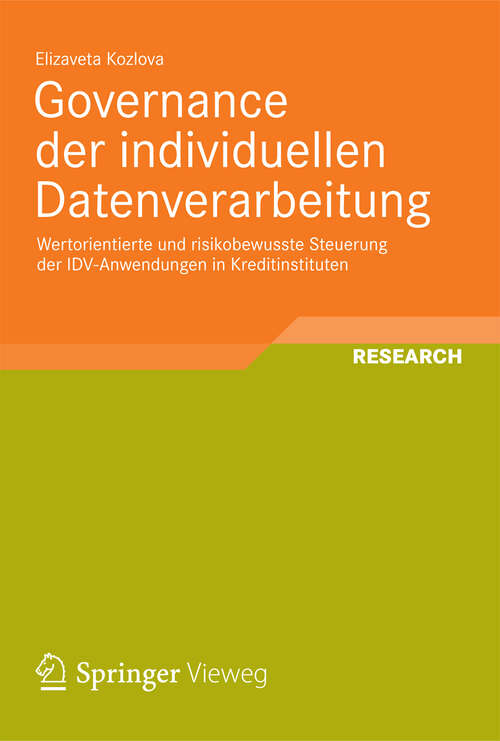 Book cover of Governance der individuellen Datenverarbeitung