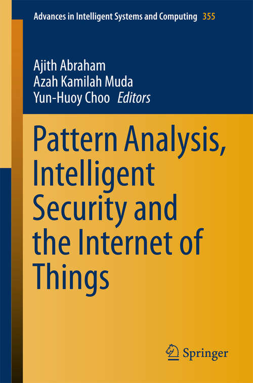 Book cover of Pattern Analysis, Intelligent Security and the Internet of Things