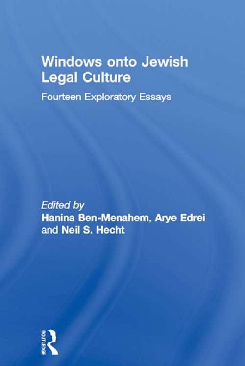 Book cover of Windows onto Jewish Legal Culture: Fourteen Exploratory Essays