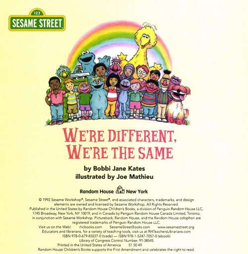 Book cover of We're Different We're the Same (Pictureback Ser.)