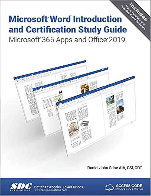 Book cover of Microsoft Word Introduction and Certification Study Guide: Microsoft 365 Apps and Office 2019 (1)