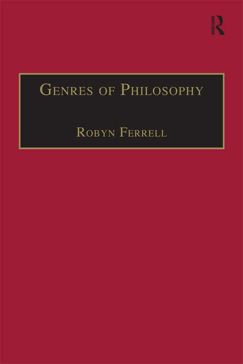 Book cover of Genres of Philosophy