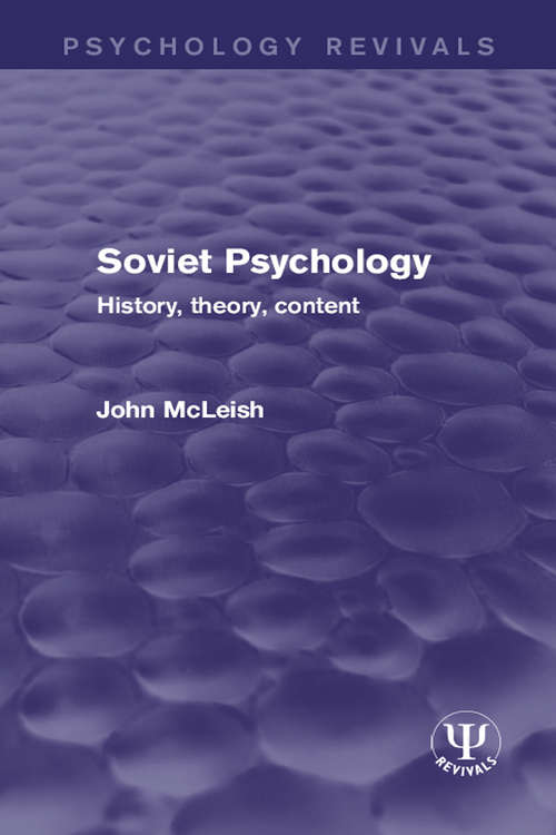 Book cover of Soviet Psychology: History, Theory, Content (Psychology Revivals)