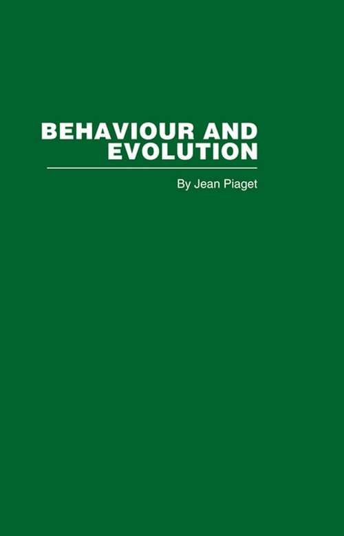 Book cover of Behaviour and Evolution