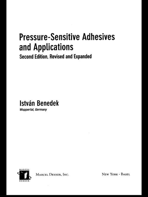 Book cover of Pressure-Sensitive Adhesives and Applications (2) (Handbook Of Pressure-sensitive Adhesives And Products Ser.)