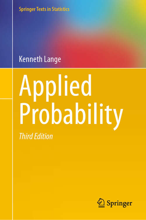 Book cover of Applied Probability (Third Edition 2024) (Springer Texts in Statistics)