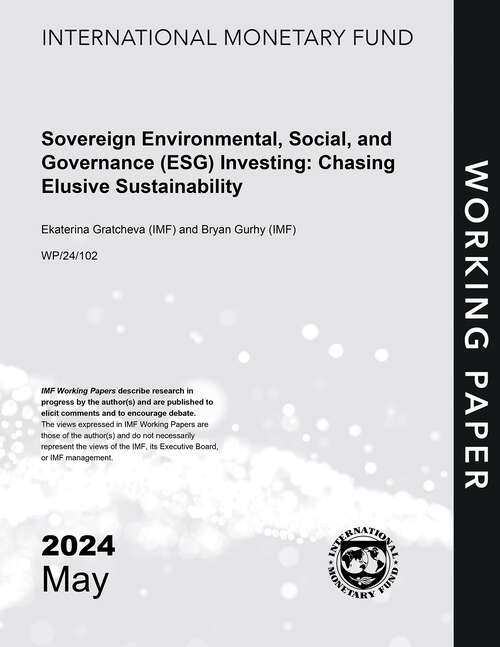 Book cover of Sovereign Environmental, Social, and Governance: Chasing Elusive Sustainability (Imf Working Papers)