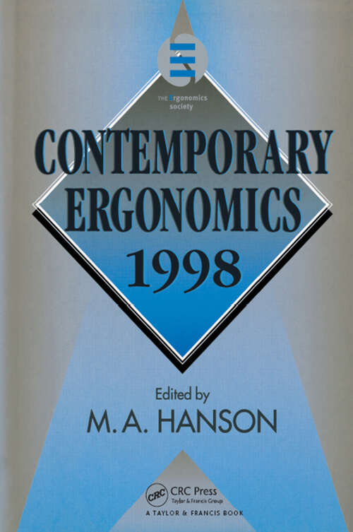 Book cover of Contemporary Ergonomics 1998 (Contemporary Ergonomics)