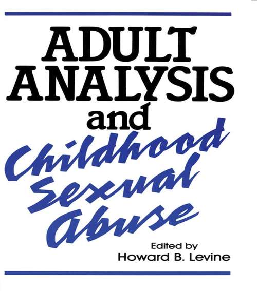 Book cover of Adult Analysis and Childhood Sexual Abuse