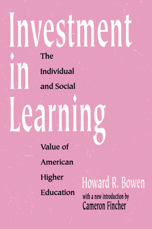 Book cover of Investment in Learning: The Individual and Social Value of American Higher Education (2)