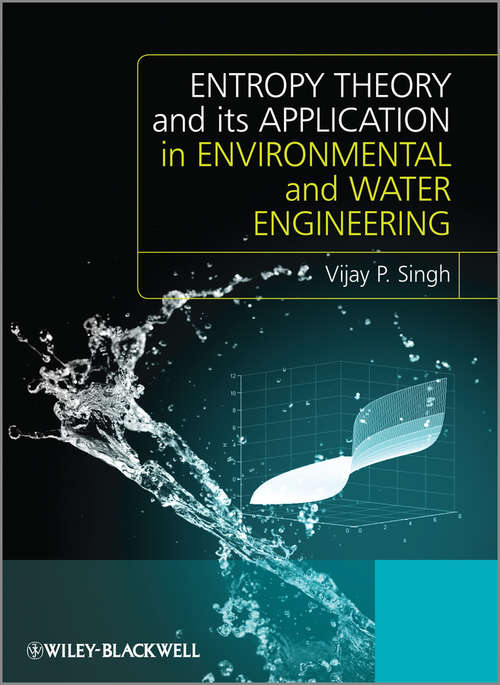 Book cover of Entropy Theory and its Application in Environmental and Water Engineering