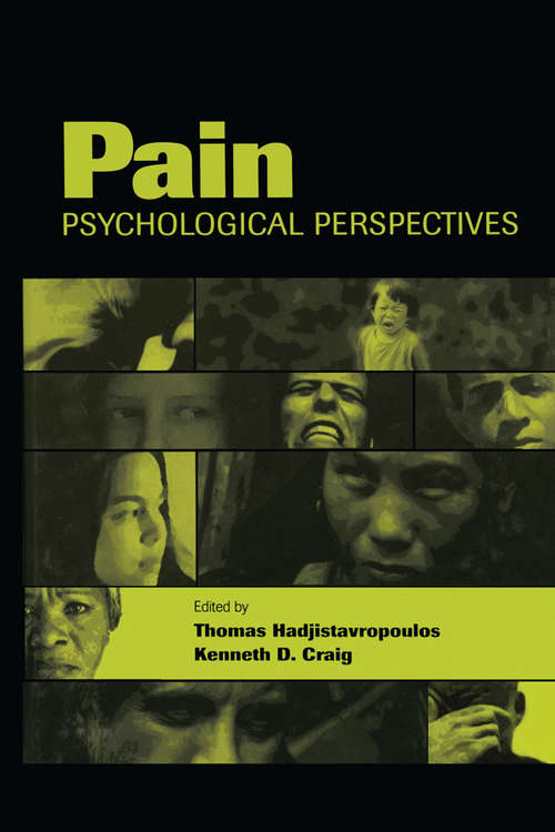 Book cover of Pain: Psychological Perspectives