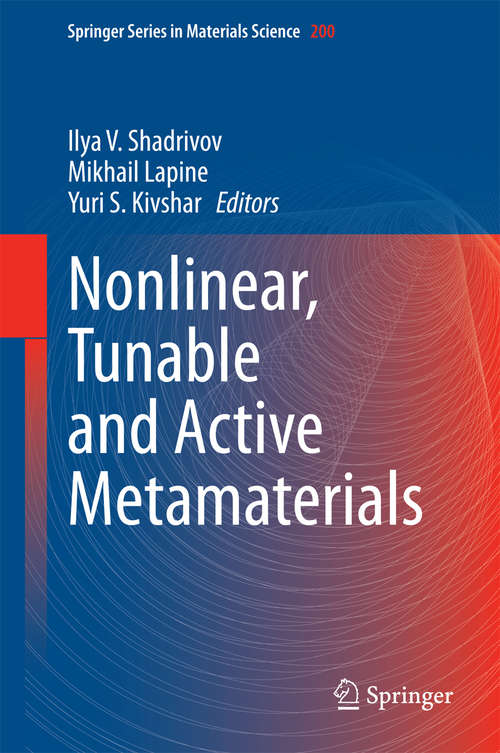 Book cover of Nonlinear, Tunable and Active Metamaterials