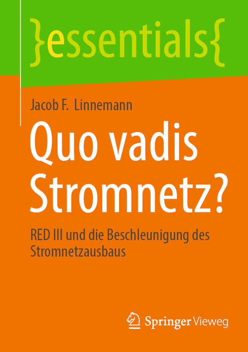 Book cover of Quo vadis Stromnetz?: RED III und die Beschleunigung des Stromnetzausbaus (essentials)