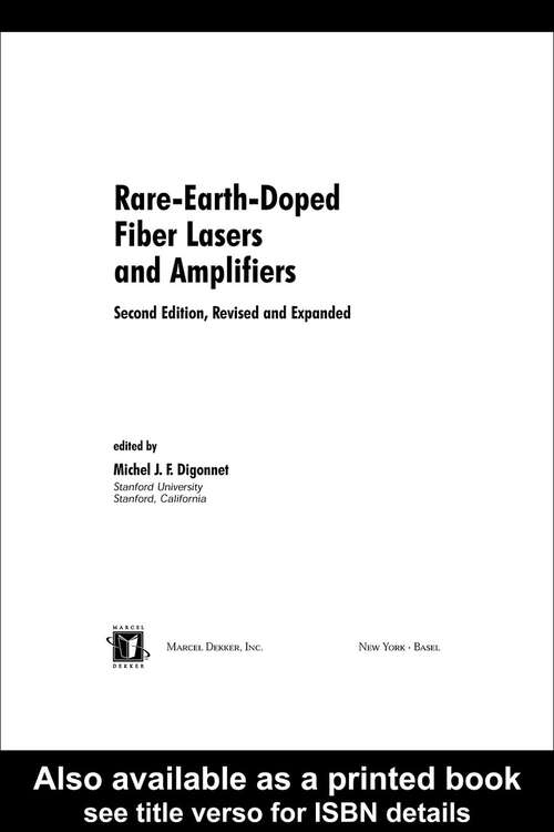 Book cover of Rare-Earth-Doped Fiber Lasers and Amplifiers, Revised and Expanded (2) (Optical Science and Engineering)