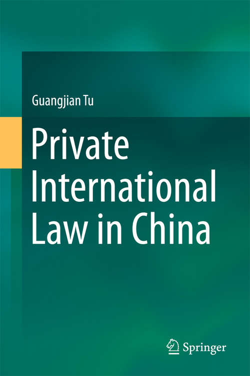 Book cover of Private International Law in China