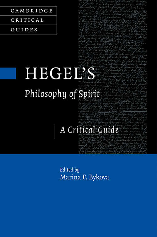 Book cover of Hegel's Philosophy of Spirit: A Critical Guide (Cambridge Critical Guides)