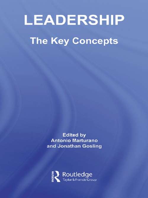 Book cover of Leadership: The Key Concepts (Routledge Key Guides)